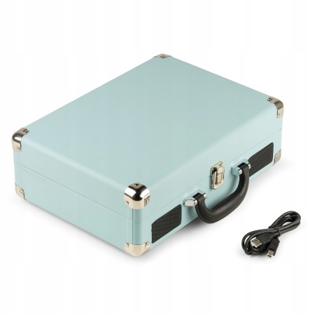 Gramofon Audizio RP114 w Walizce Głośniki AUX in Miętowy Gramofon w Walizce