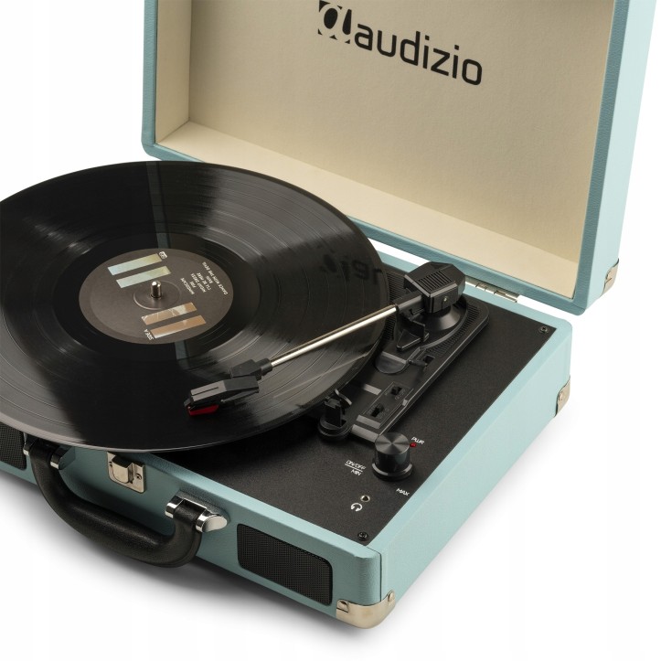 Gramofon Audizio RP114 w Walizce Głośniki AUX in Miętowy Gramofon w Walizce