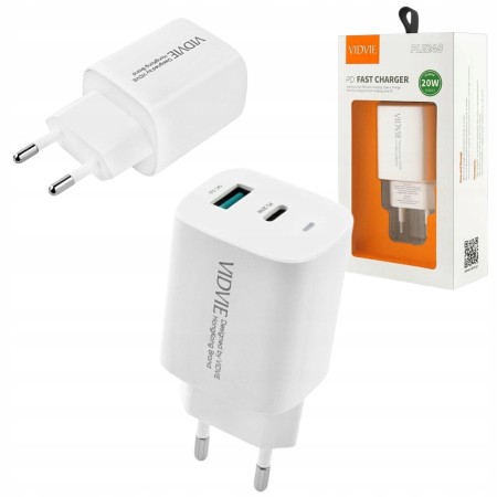 Ładowarka TypC USB A Szybkie ładowanie + kabel TypC na TypC