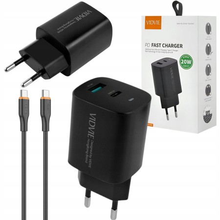 Ładowarka TypC USB A Szybkie ładowanie + kabel TypC na TypC