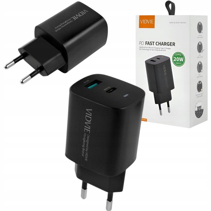 Ładowarka TypC USB A Szybkie ładowanie + kabel TypC na TypC