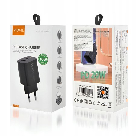 Ładowarka TypC USB A Szybkie ładowanie + kabel TypC na TypC