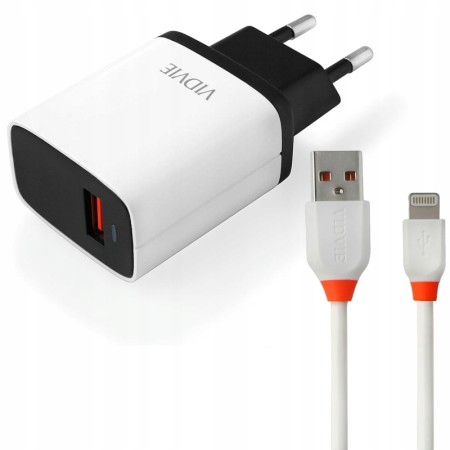 Ładowarka VIDVIE PLE215 1.2A 1xUSB + kabel iPhone