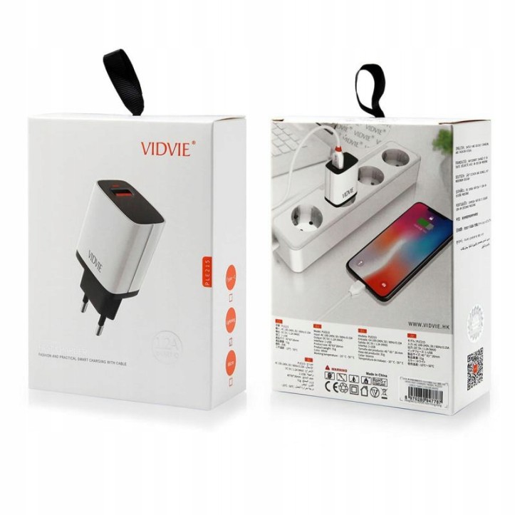 Ładowarka VIDVIE PLE215 1.2A 1xUSB +kabel type C