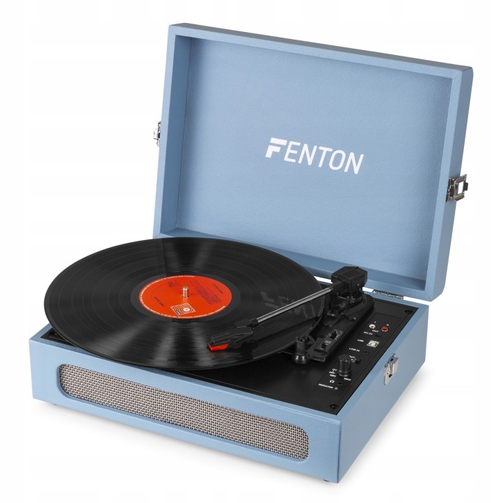 Gramofon Fenton RP118E z wbudowanymi głośnikami w Walizce Bluetooth AUX in