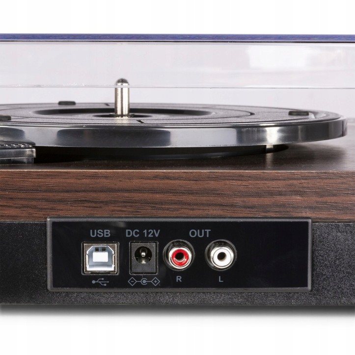 Gramofon Fenton RP168DW brązowy Gramofon z głośnikami drewnianymi Bluetooth