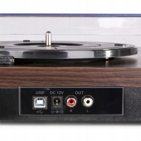 Gramofon Fenton RP168DW brązowy Gramofon z głośnikami drewnianymi Bluetooth