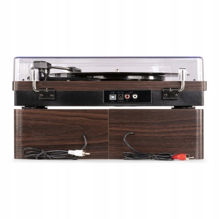 Gramofon Fenton RP168DW brązowy Gramofon z głośnikami drewnianymi Bluetooth