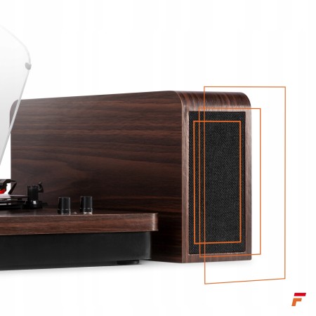 Gramofon Fenton RP168DW brązowy Gramofon z głośnikami drewnianymi Bluetooth