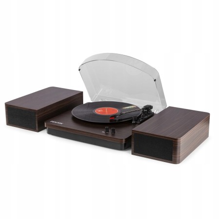 Gramofon Fenton RP168DW brązowy Gramofon z głośnikami drewnianymi Bluetooth