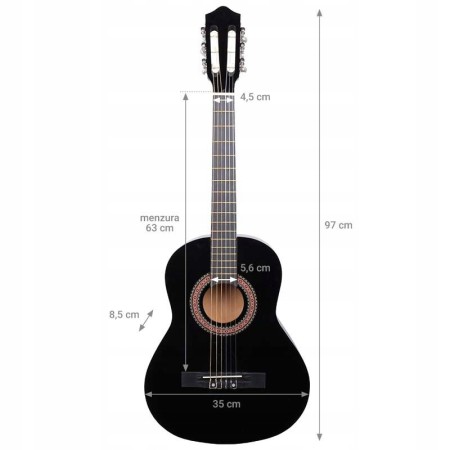 Zestaw Gitara klasyczna 4/4 + stojak Gitara do nauki pełnowymiarowa