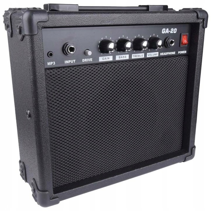 Zestaw Gitara Elektryczna z Piecykiem Gitarowym Pokrowiec + kabel + stojak