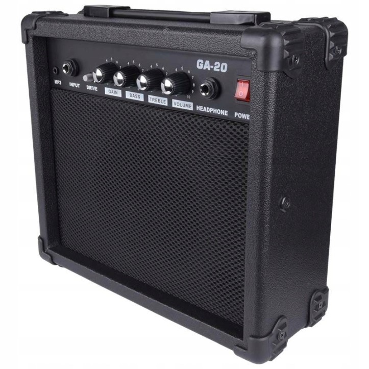 Zestaw Gitara Elektryczna z Piecykiem Gitarowym Pokrowiec + kabel + stojak