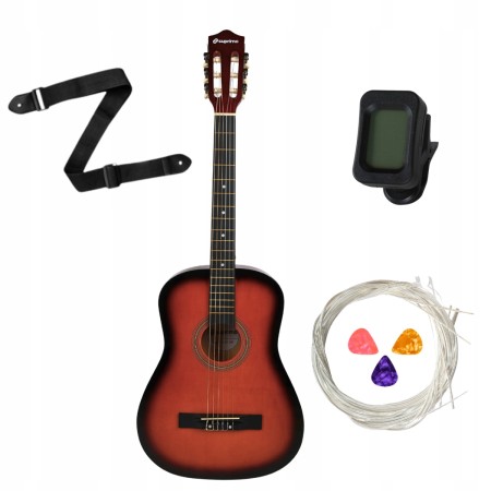Zestaw Gitara klasyczna 4/4 Gitarowy Pokrowiec + struny + stojak