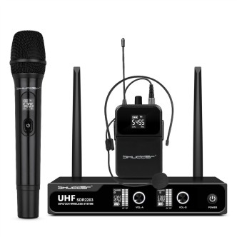 Mikrofony bezprzewodowe Shudder SDR2203 mikrofon doręczny + zestaw mikroport