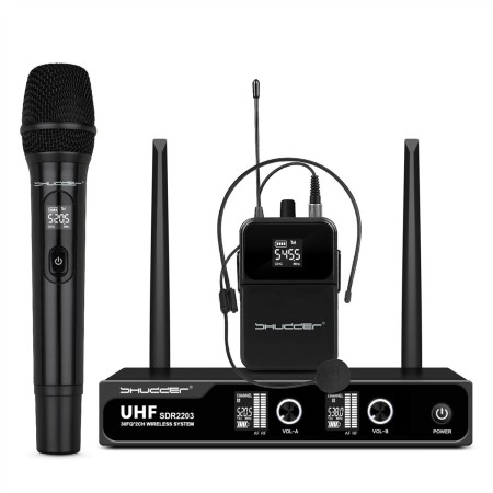 Mikrofony bezprzewodowe Shudder SDR2203 mikrofon doręczny + zestaw mikroport