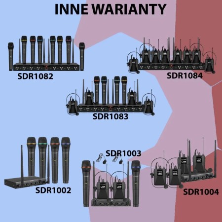 Mikrofony bezprzewodowe 8 kanałowe Shudder SDR1082 8 mikrofonów doręcznych UHF