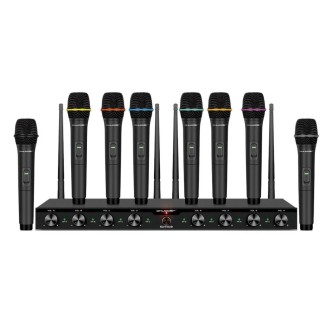 Mikrofony bezprzewodowe 8 kanałowe Shudder SDR1082 8 mikrofonów doręcznych UHF