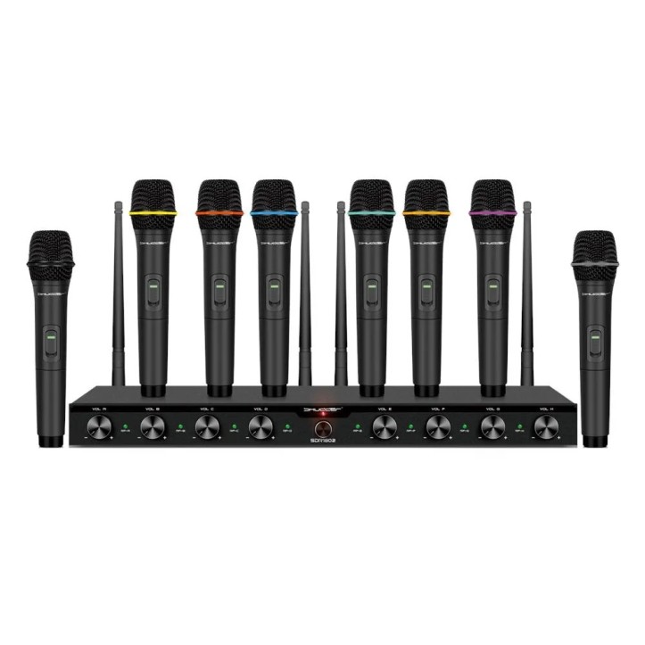 Mikrofony bezprzewodowe 8 kanałowe Shudder SDR1082 8 mikrofonów doręcznych UHF