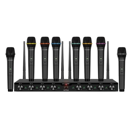 Mikrofony bezprzewodowe 8 kanałowe Shudder SDR1082 8 mikrofonów doręcznych UHF