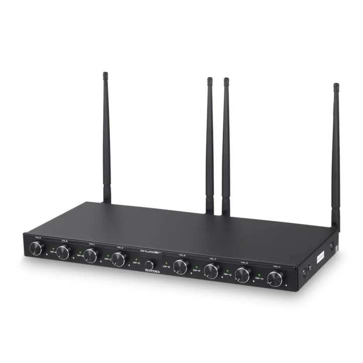 Mikrofony bezprzewodowe 8 kanałowe Shudder SDR1082 8 mikrofonów doręcznych UHF