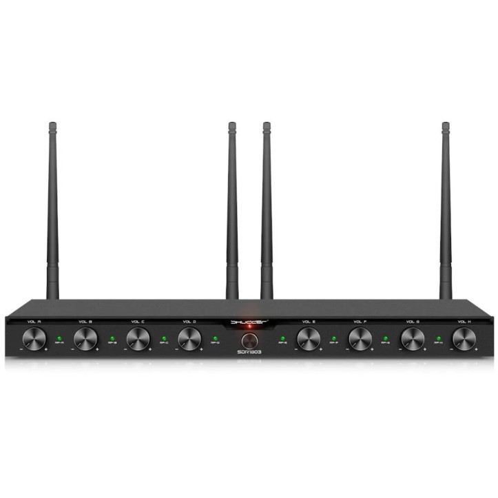 Mikrofony bezprzewodowe 8 kanałowe Shudder SDR1082 8 mikrofonów doręcznych UHF