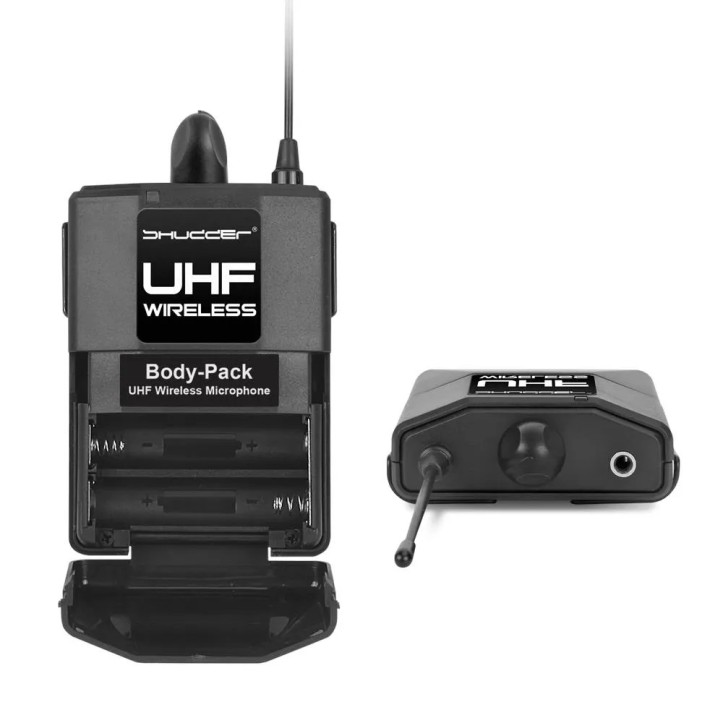 Mikrofony bezprzewodowe 8 kanałowe Shudder SDR1084 8 mikroportów typu bodypack z akcesoriami