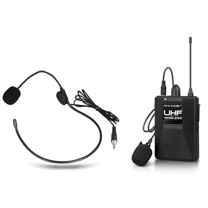 Mikrofony bezprzewodowe 8 kanałowe Shudder SDR1084 8 mikroportów typu bodypack z akcesoriami