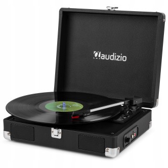 Audizio RP111BK Gramofon w Walizce Odtwarzacz Płyt Vinylowych