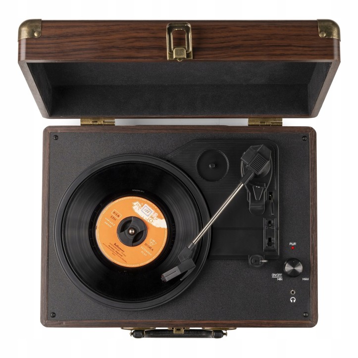 Gramofon Audizio RP114 Głośniki AUX in Brązowy Gramofon w Walizce