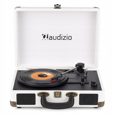Gramofon Audizio RP116 Bluetooth Głośniki AUX in Biały Gramofon w Walizce