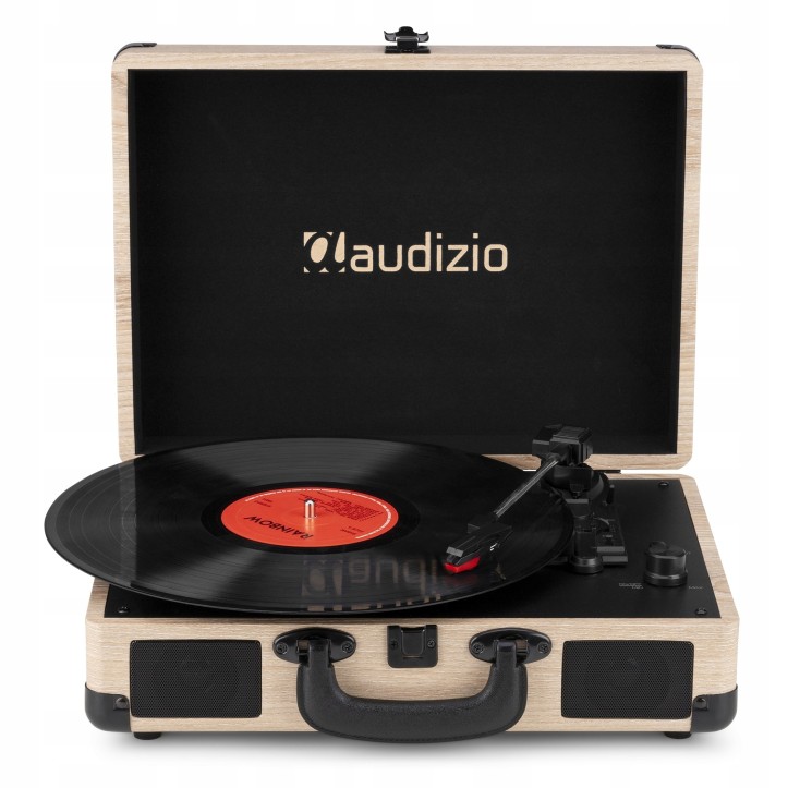 Gramofon Audizio RP116 Bluetooth Głośniki AUX in Jasny Gramofon w Walizce