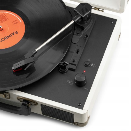 Gramofon Audizio RP116 Bluetooth Głośniki AUX in Biały Gramofon w Walizce