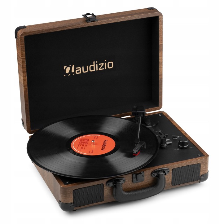 Gramofon Audizio RP116 Bluetooth Głośniki AUX in Brązowy Gramofon w Walizce