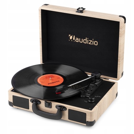 Gramofon Audizio RP116 Bluetooth Głośniki AUX in Jasny Gramofon w Walizce