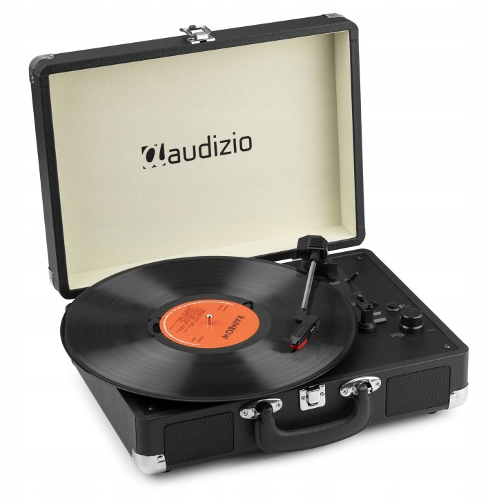 Gramofon Audizio RP116 Bluetooth Głośniki AUX in Czarny Gramofon w Walizce