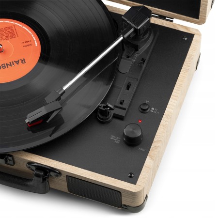 Gramofon Audizio RP116 Bluetooth Głośniki AUX in Jasny Gramofon w Walizce