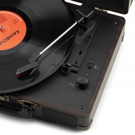 Gramofon Audizio RP116 Bluetooth Głośniki AUX in Brązowy Gramofon w Walizce