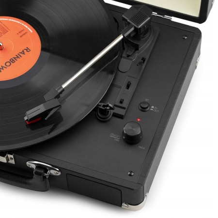 Gramofon Audizio RP116 Bluetooth Głośniki AUX in Czarny Gramofon w Walizce