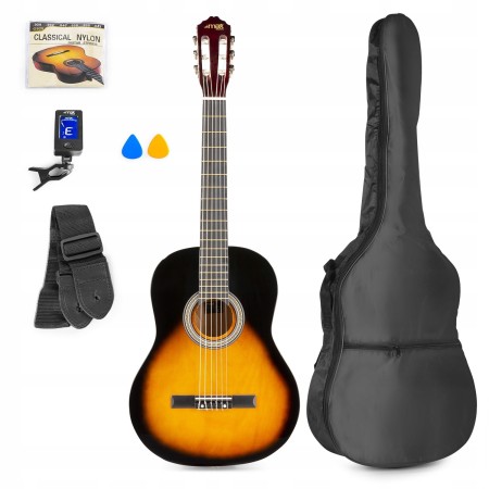 Zestaw Gitara Klasyczna MAX SOLOART + Statyw + pokrowiec i akcesoria
