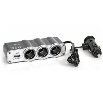 Rozgałęźnik zapalniczki na 3 gniazda + USB