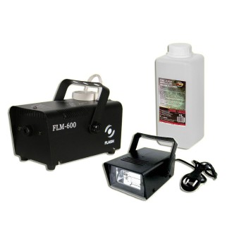 Wytwornica Dymu Flash FLM-600 + Stroboskop + Płyn dymu 1L ADJ