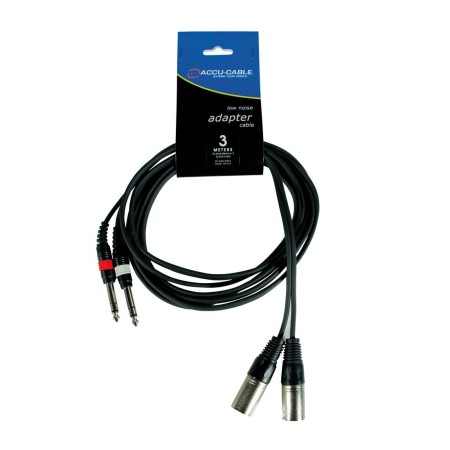Przewód 2x XLR M - 2x JACK 6,3mm stereo 3m