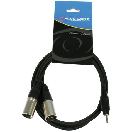 Przewód 2x XLR M - JACK 3,5mm stereo 1,5m