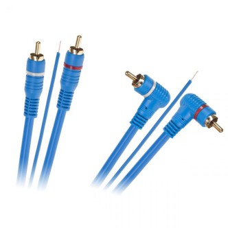 Kabel 2 x RCA - 2 x RCA + żyła 5m kątowo - prosty
