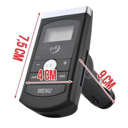 Transmiter FM LCD czarny MP3 USB SD