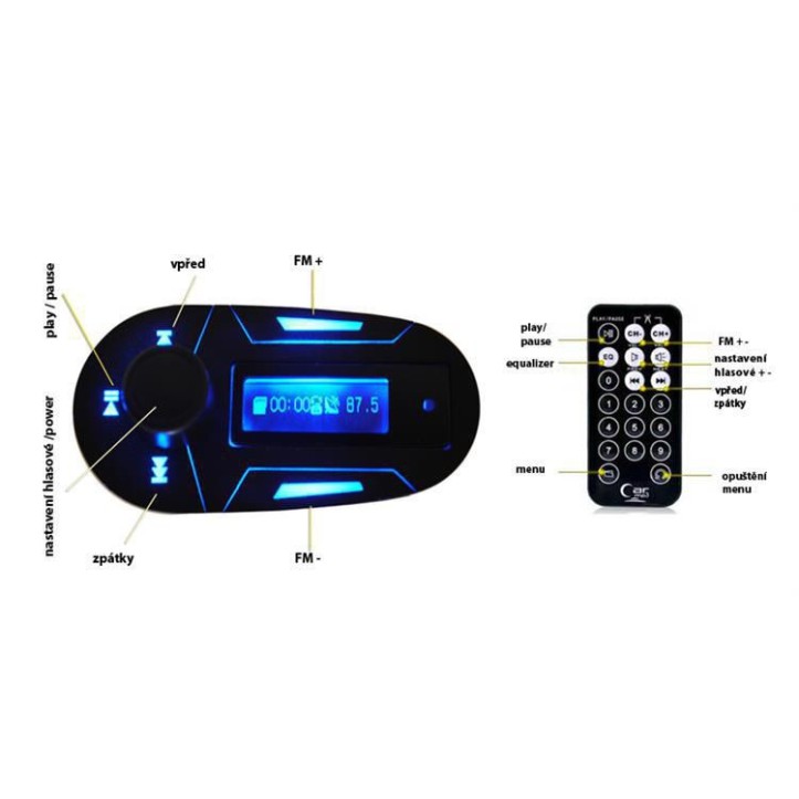 Transmiter FM MP3 USB SD AUX in Obrotowy