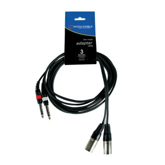 Przewód 2x XLR M - 2x JACK 6,3mm stereo 5m