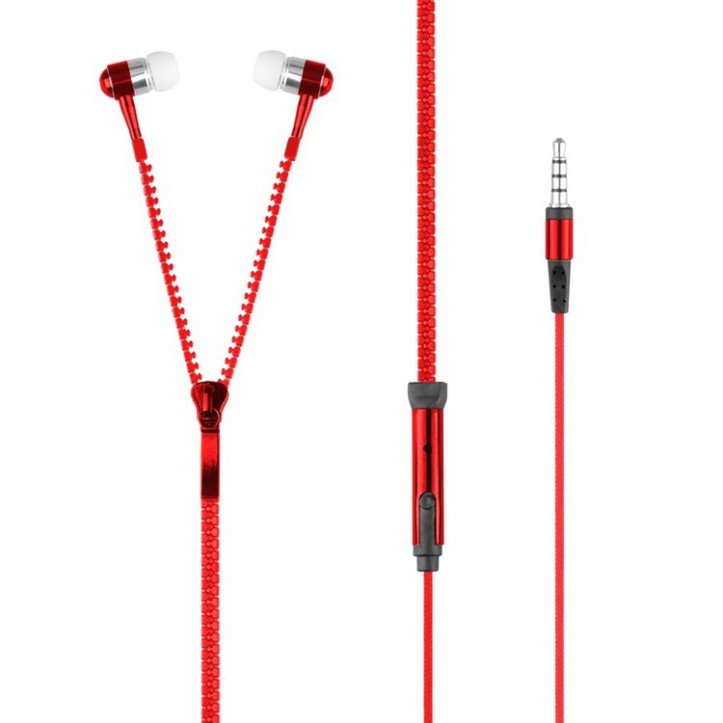 Słuchawki 3.5mm ZIPPER czerwone