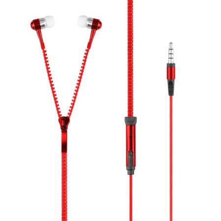 Słuchawki 3.5mm ZIPPER czerwone
